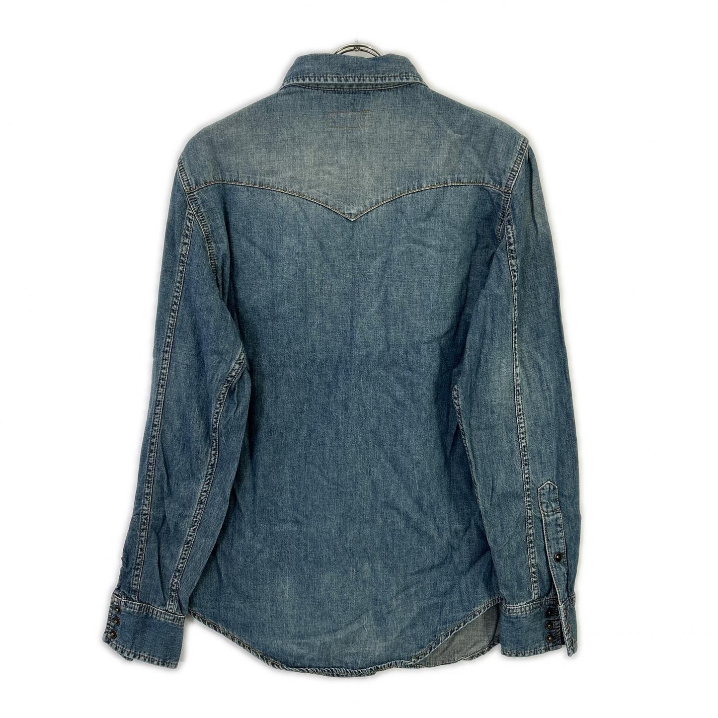 SAINT LAURENT PARIS サンローランパリ 597059 Y880U ウォッシュブルー コットン オニキススナップボタン デニムウエスタンシャツ トップス