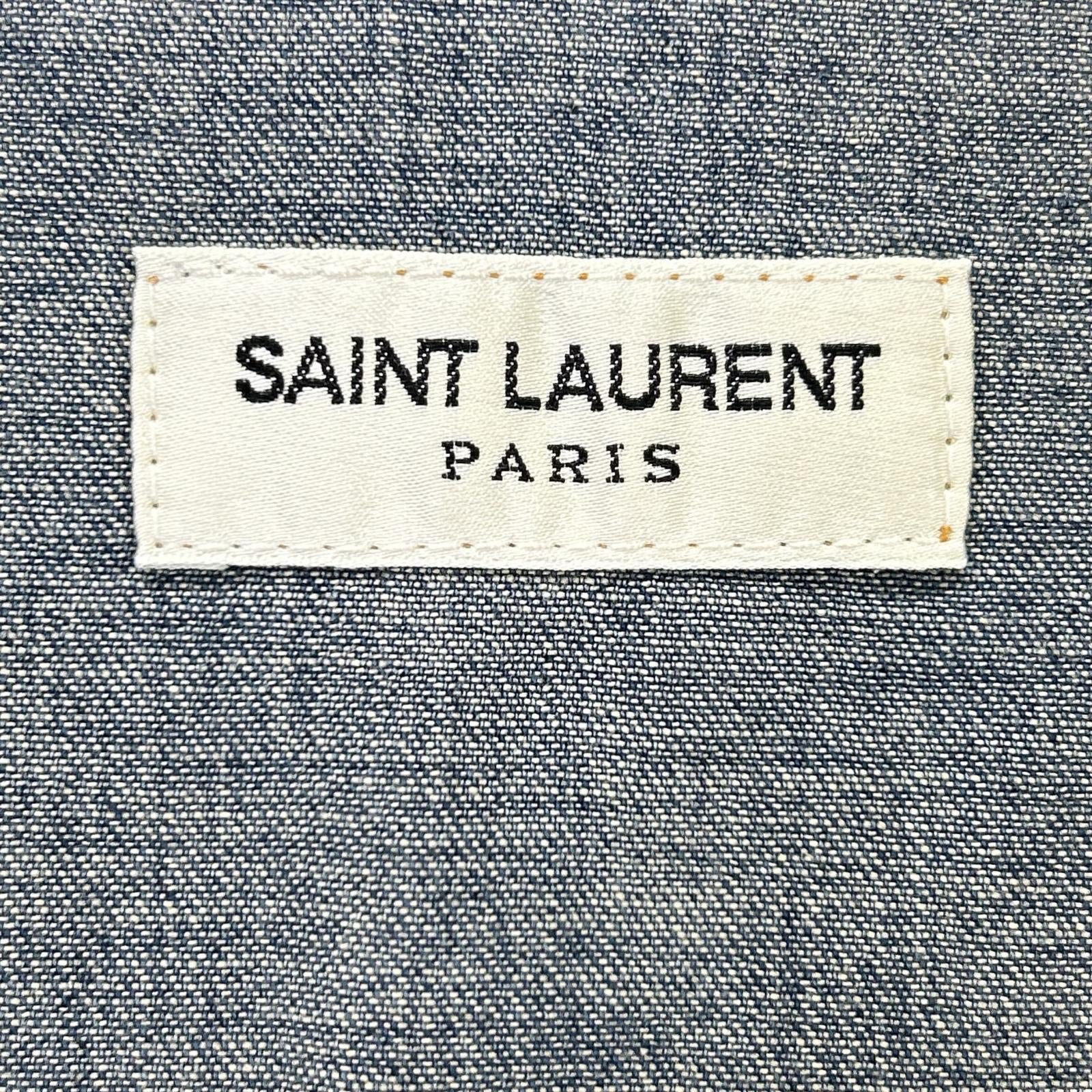 SAINT LAURENT PARIS サンローランパリ 597059 Y880U ウォッシュブルー コットン オニキススナップボタン デニムウエスタンシャツ トップス