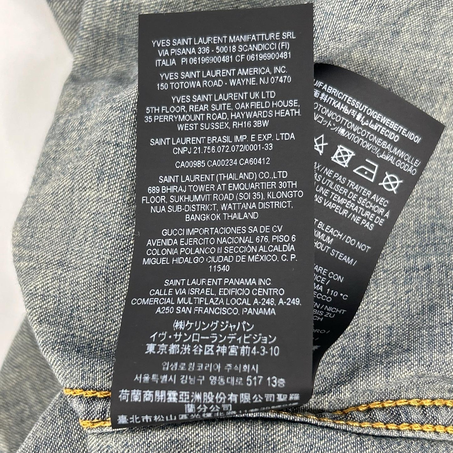SAINT LAURENT PARIS サンローランパリ 597059 Y880U ウォッシュブルー コットン オニキススナップボタン デニムウエスタンシャツ トップス