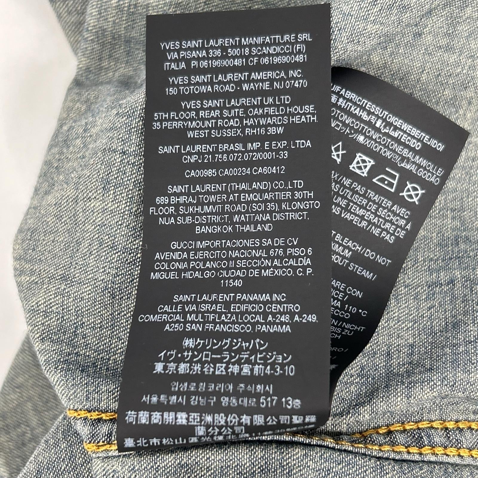 SAINT LAURENT PARIS サンローランパリ 597059 Y880U ウォッシュブルー コットン オニキススナップボタン デニムウエスタンシャツ トップス