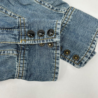 SAINT LAURENT PARIS サンローランパリ 597059 Y880U ウォッシュブルー コットン オニキススナップボタン デニムウエスタンシャツ トップス