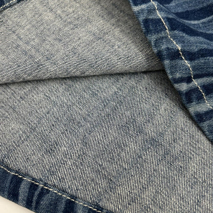 MARNI 马尼 22SS GOJD0447A0 靛蓝色棉混趣味条纹纽扣牛仔半身裙 裙子