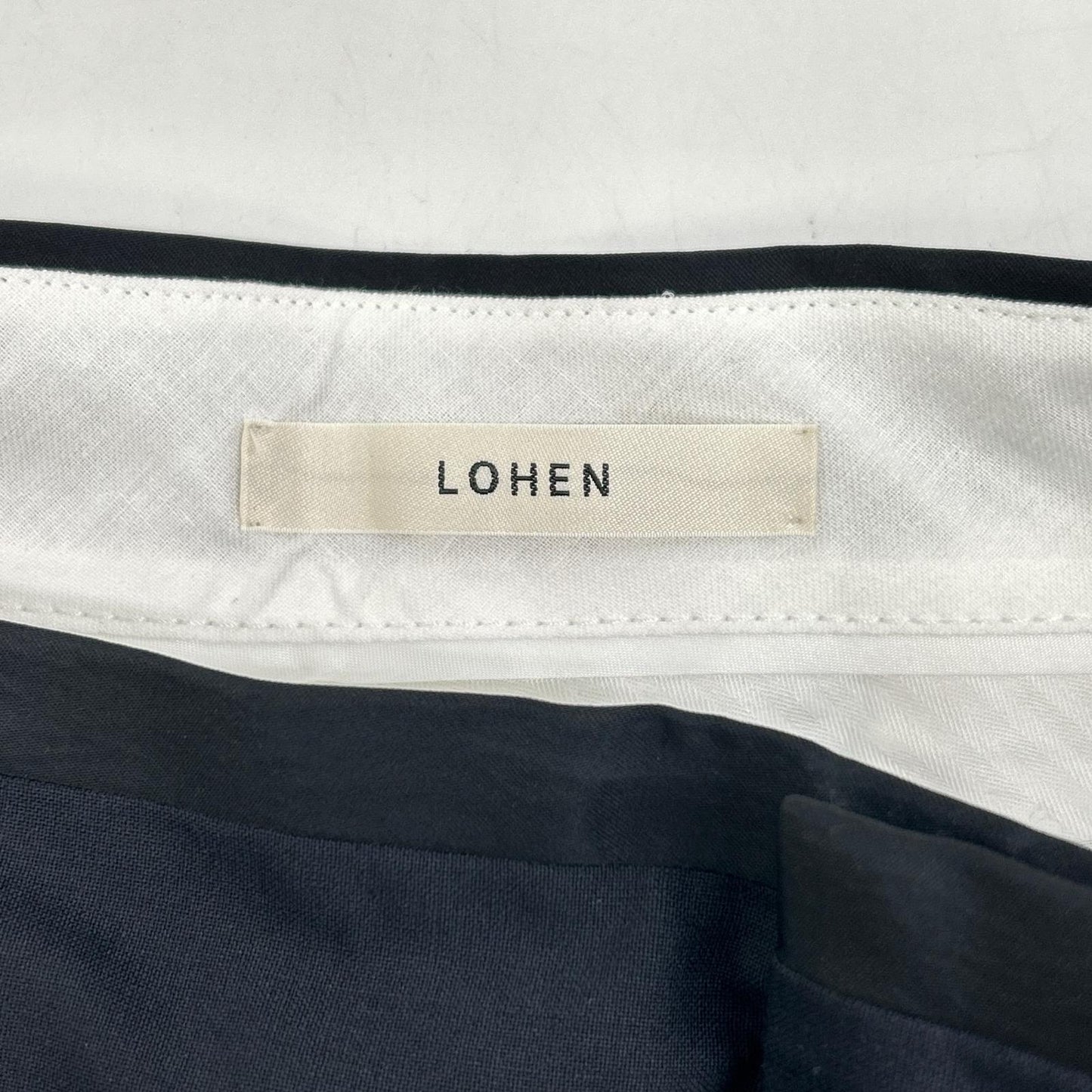 LH23SS-PT003 Navy Wool-blend High-waist Tuck Wide Straight Pants Bottoms 36 Women's