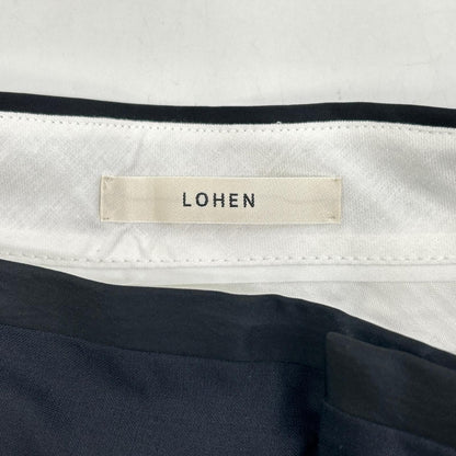 LH23SS-PT003 Navy Wool-blend High-waist Tuck Wide Straight Pants Bottoms 36 Women's