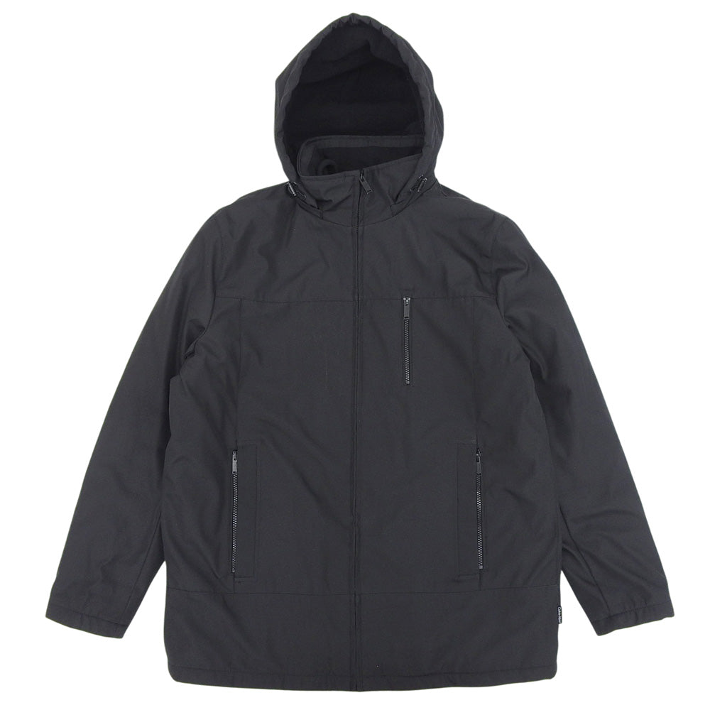 CalvinKlein カルバンクライン フリースレイヤード フーデッドミディアムナイロンジャケット メンズ ブラック L CM801073 ジャケット