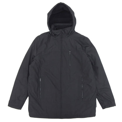 CalvinKlein カルバンクライン フリースレイヤード フーデッドミディアムナイロンジャケット メンズ ブラック L CM801073 ジャケット