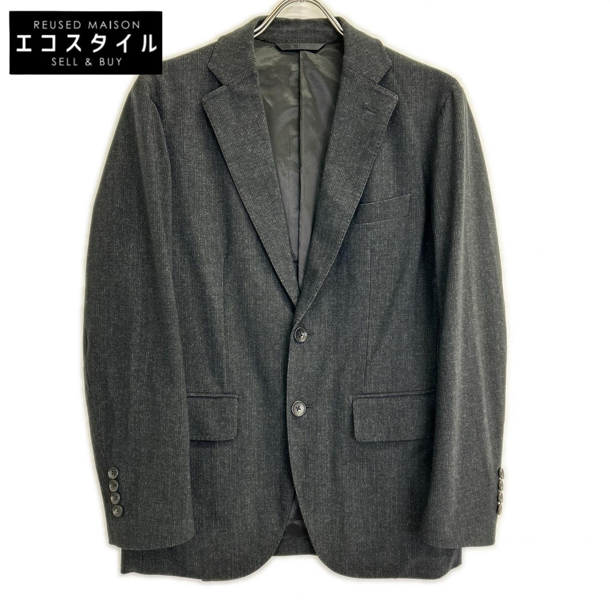 DURBAN Durban Black Shadow-check 2-button tailored jacket with center vent Suit Suit set
