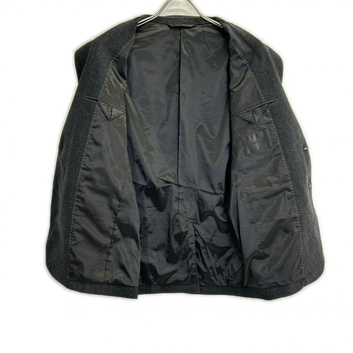 DURBAN Durban Black Shadow-check 2-button tailored jacket with center vent Suit Suit set