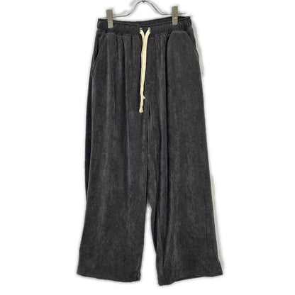 P57111BF Gray Nylon Blend Drawstring Corduroy Wide Pants Bottoms 38 Ladies
