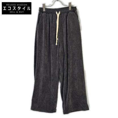 P57111BF Gray Nylon Blend Drawstring Corduroy Wide Pants Bottoms 38 Ladies