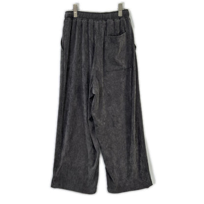 P57111BF Gray Nylon Blend Drawstring Corduroy Wide Pants Bottoms 38 Ladies
