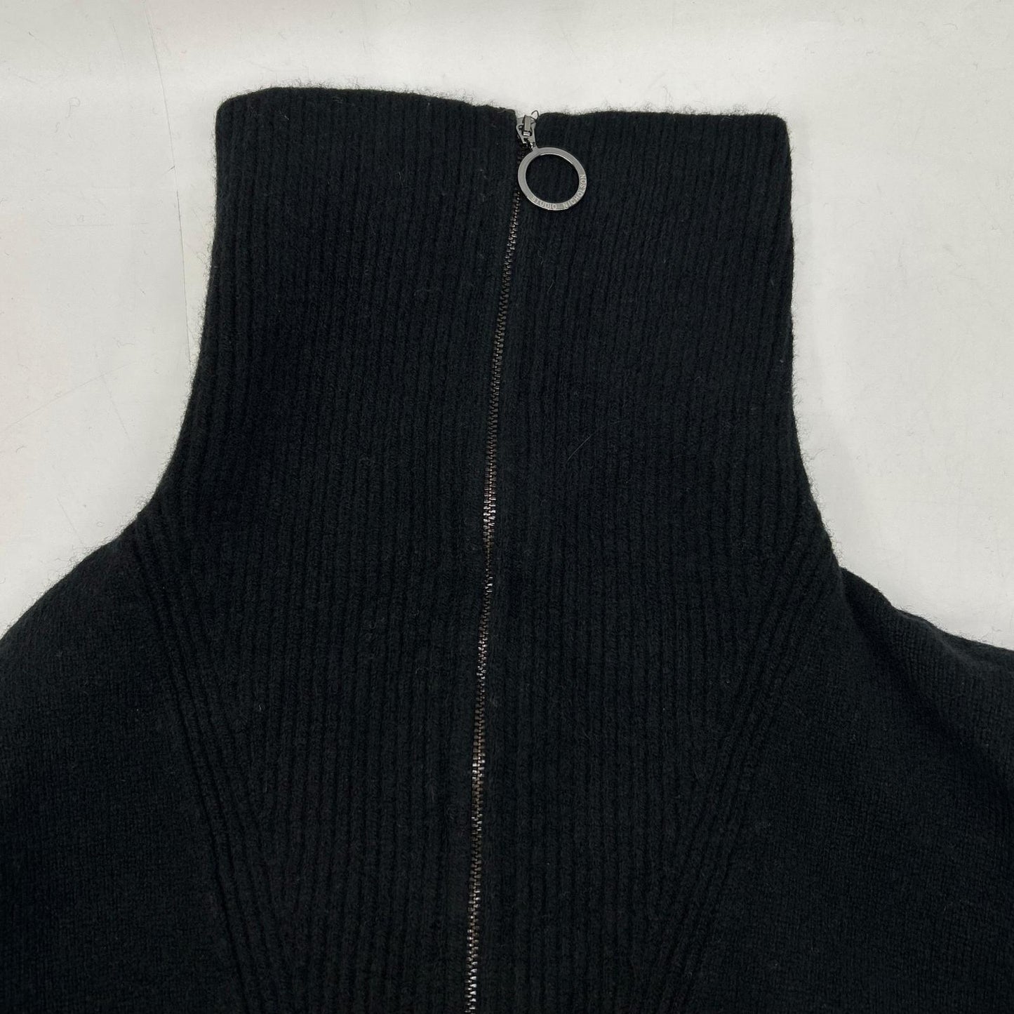 52-10-122015 Navy Wool Half-Zip High-Neck Knit Pullover 22AW Tops 1 Women's