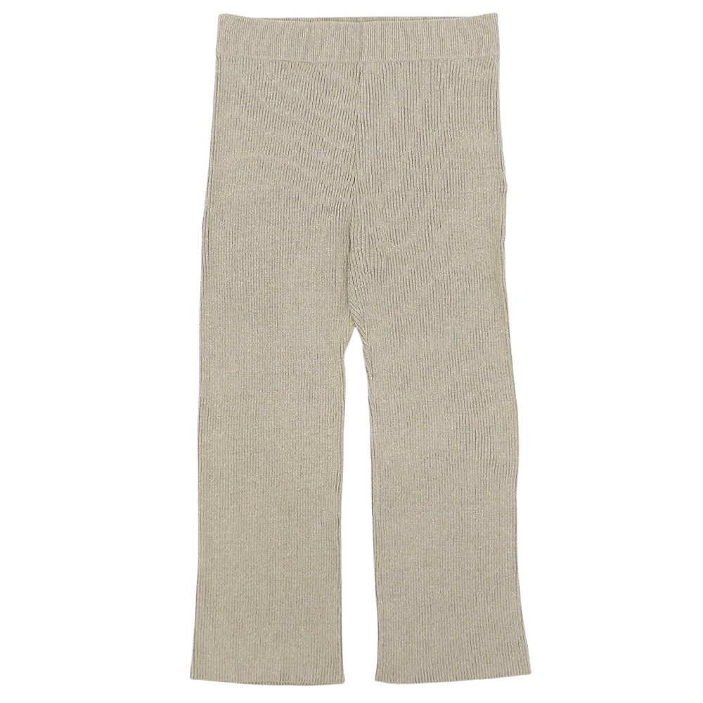 Deuxieme Classe ドゥーズィエムクラス 新品同様 シルク×コットン リブニットストレートパンツ ボトムス レディース ベージュ 38 20-080-500-7150 ボトムス
