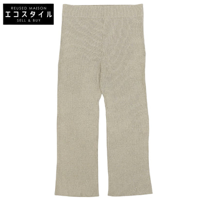 Deuxieme Classe ドゥーズィエムクラス 新品同様 シルク×コットン リブニットストレートパンツ ボトムス レディース ベージュ 38 20-080-500-7150 ボトムス