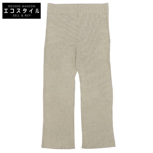 Deuxieme Classe ドゥーズィエムクラス 新品同様 シルク×コットン リブニットストレートパンツ ボトムス レディース ベージュ 38 20-080-500-7150 ボトムス