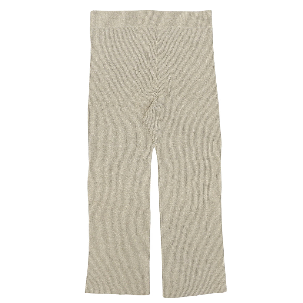 Deuxieme Classe ドゥーズィエムクラス 新品同様 シルク×コットン リブニットストレートパンツ ボトムス レディース ベージュ 38 20-080-500-7150 ボトムス