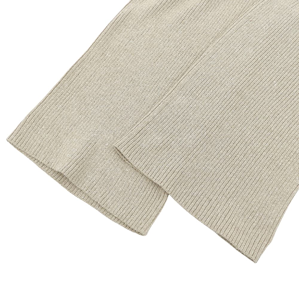Deuxieme Classe ドゥーズィエムクラス 新品同様 シルク×コットン リブニットストレートパンツ ボトムス レディース ベージュ 38 20-080-500-7150 ボトムス