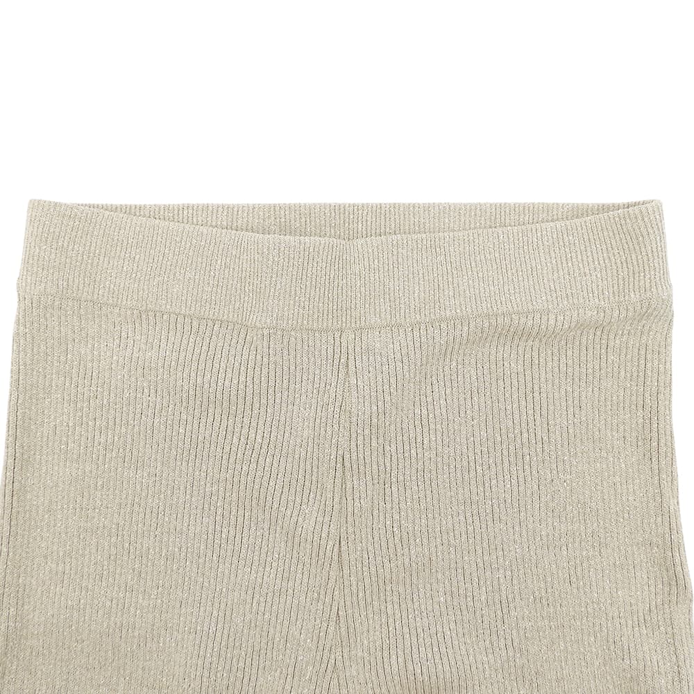 Deuxieme Classe ドゥーズィエムクラス 新品同様 シルク×コットン リブニットストレートパンツ ボトムス レディース ベージュ 38 20-080-500-7150 ボトムス