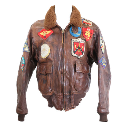 VINTAGE LIMITED VERSION M-422A USA Made Goatskin TOP GUN G-1 FAR EAST CRUISE Flight Jacket 46 Men's