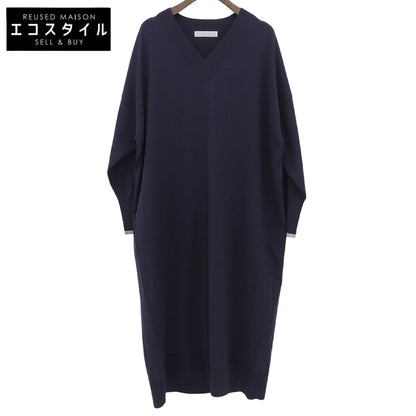 UNFILO アンフィーロ 美品 Vネックニットワンピース レディース ネイビー XL 25年製 ワンピース