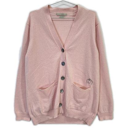 Pink 100% Cashmere Knit Cardigan Top S Ladies
