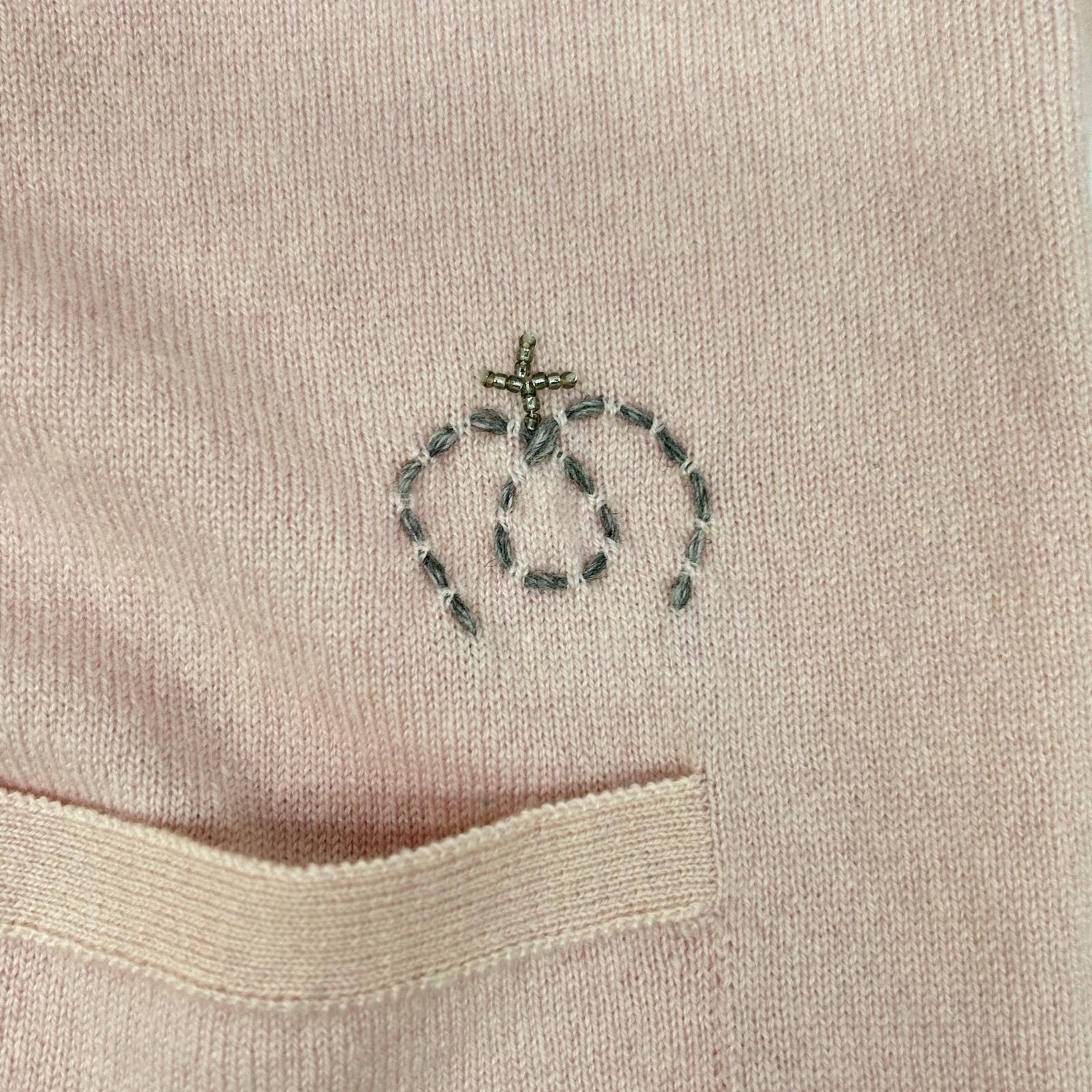 Pink 100% Cashmere Knit Cardigan Top S Ladies