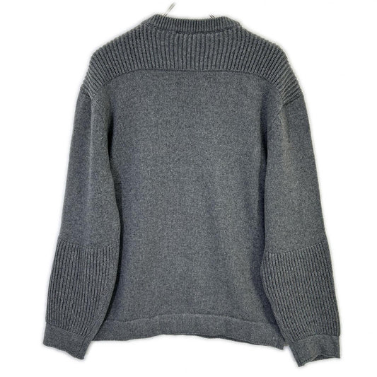 SP07 Grey 100% Cashmere Mid-gauge Crew Neck Knit Top XL Men's