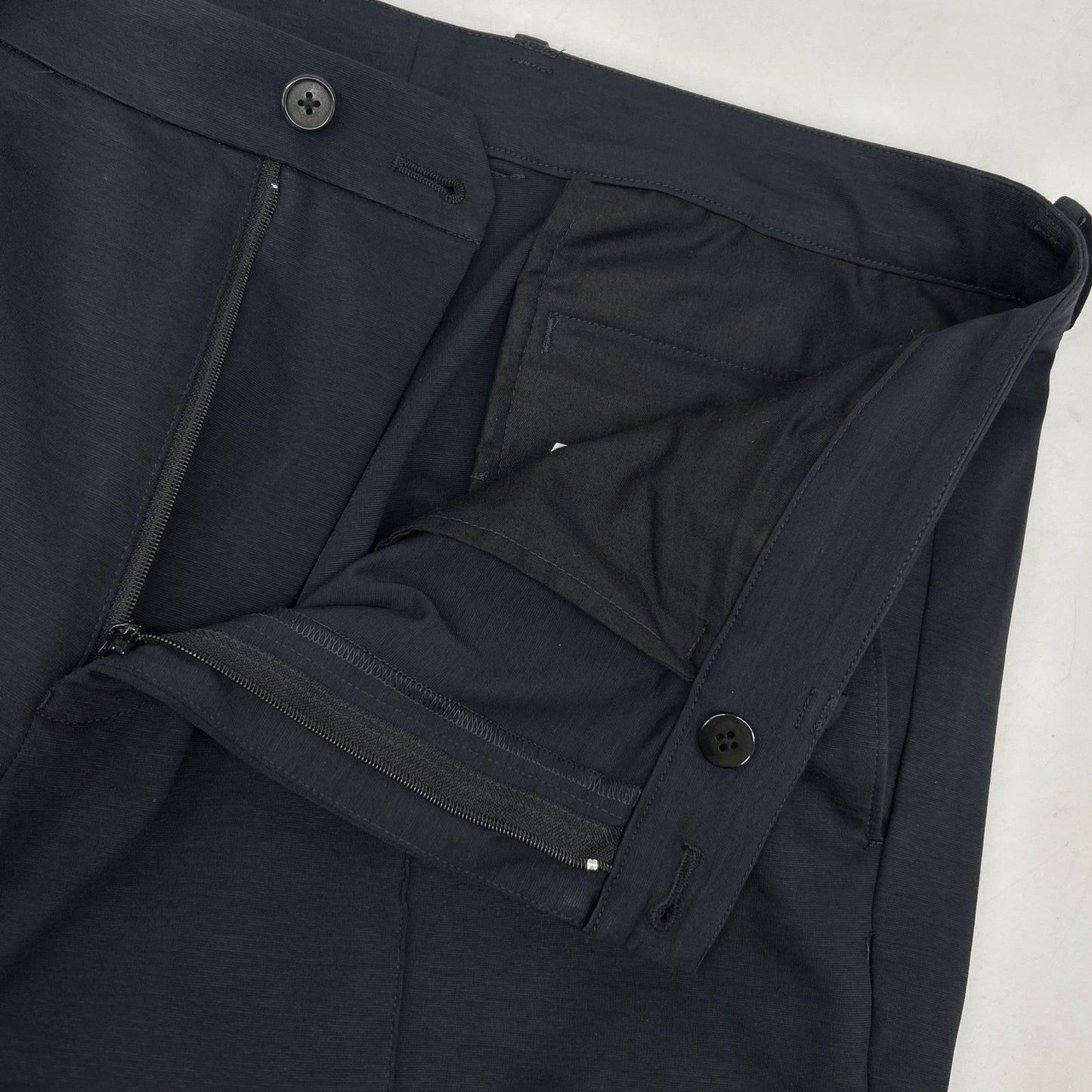 MAUVE モーヴ PT020PR ブラック Duplex Cotton Jersey スリムテーパード トラベルスラックス ボトムス