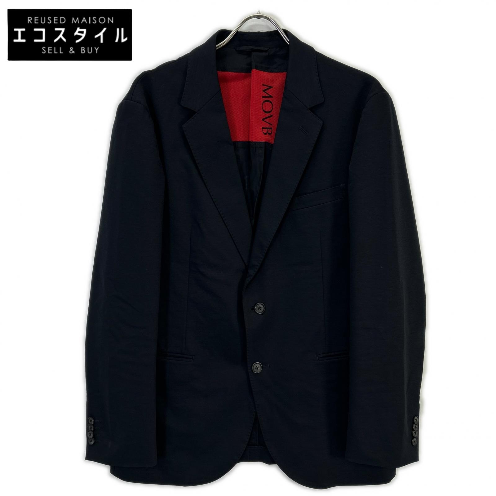 JK-013PR COSMO NAVY Duplex Cotton Jersey Single 2B Notch Lapel Travel Jacket, Jacket, Size 50, Men's
