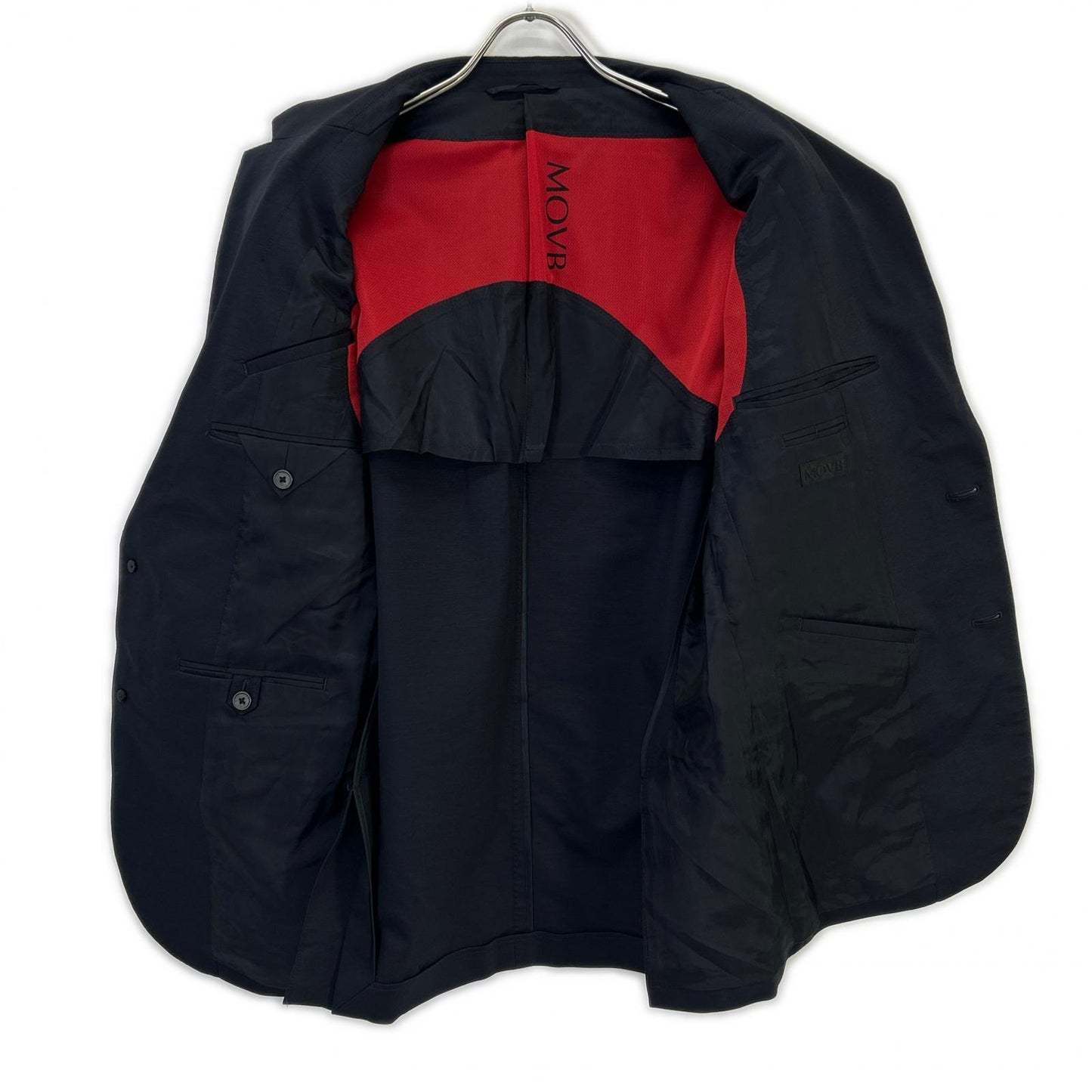 JK-013PR COSMO NAVY Duplex Cotton Jersey Single 2B Notch Lapel Travel Jacket, Jacket, Size 50, Men's