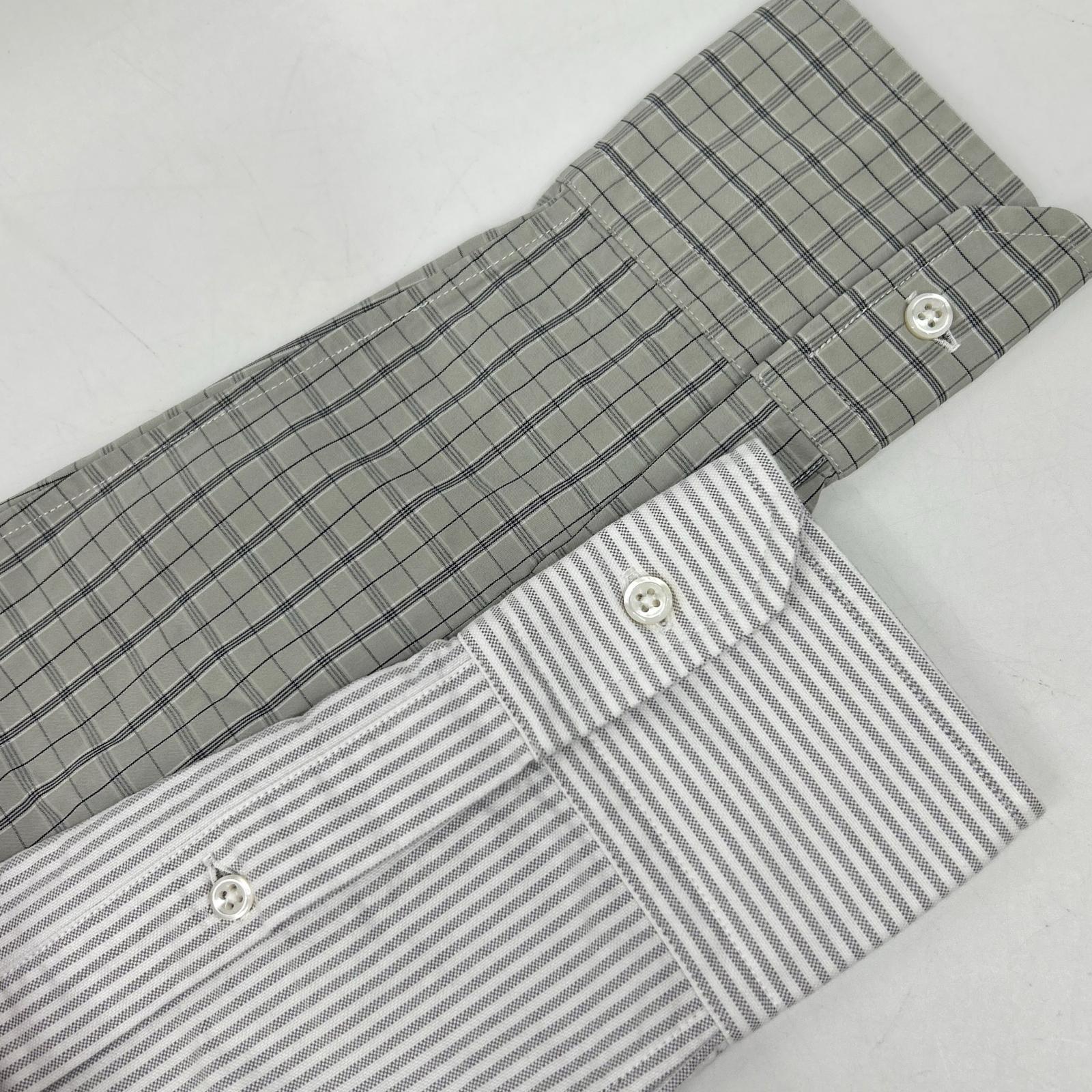 THOM BROWNE 汤姆布朗 MWL320A-07147480 浅蓝色 拼色长袖纽扣衬衫 上衣