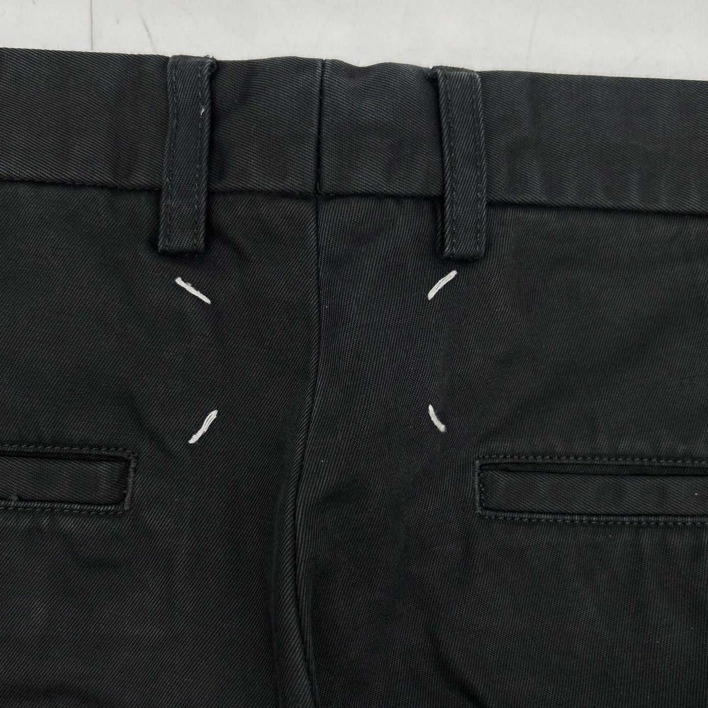 Maison margiela メゾンマルジェラ 17AW S47302 ブラック コットンツイル 4ステッチ ストレートチノパンツ ボトムス