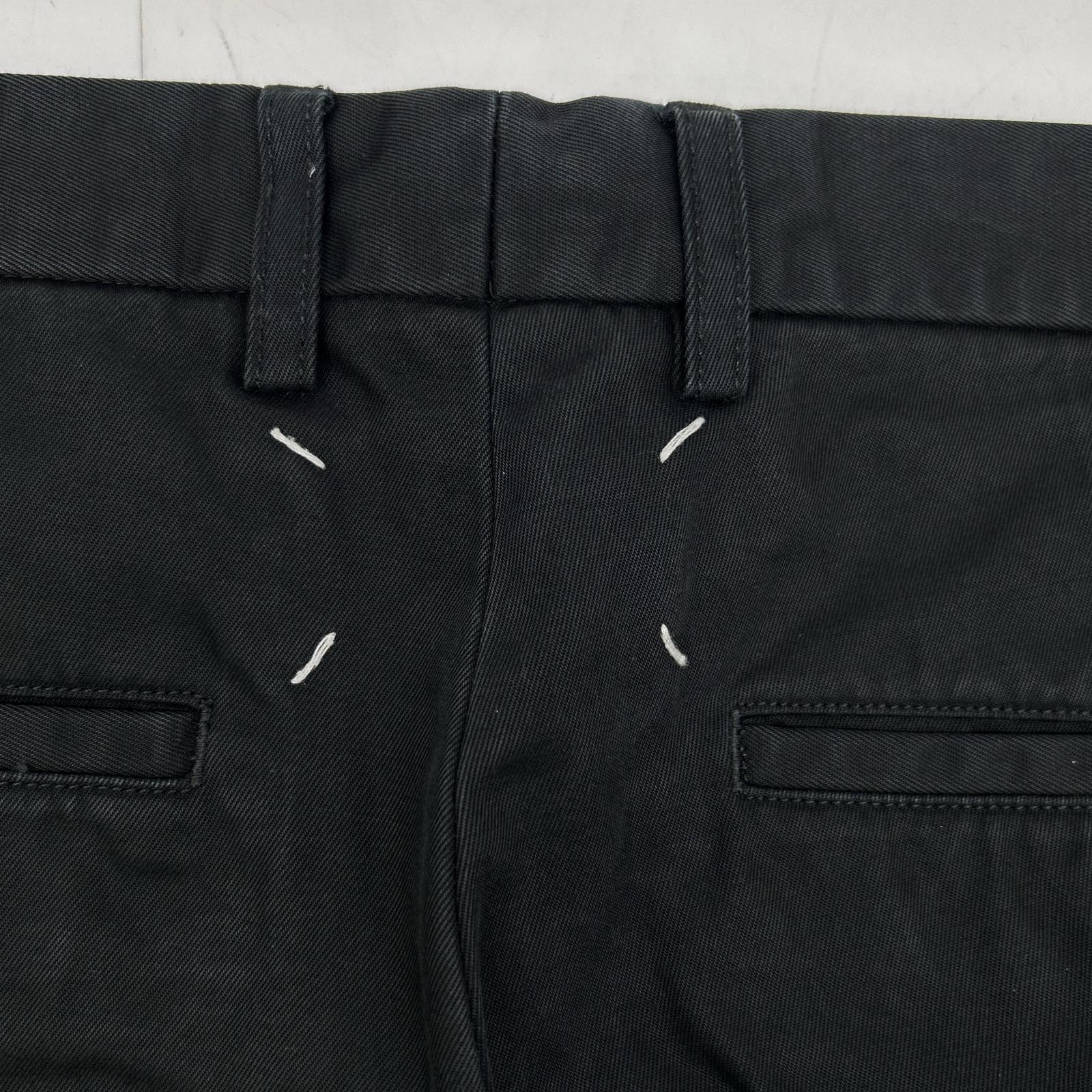 Maison margiela メゾンマルジェラ 17AW S47302 ブラック コットンツイル 4ステッチ ストレートチノパンツ ボトムス