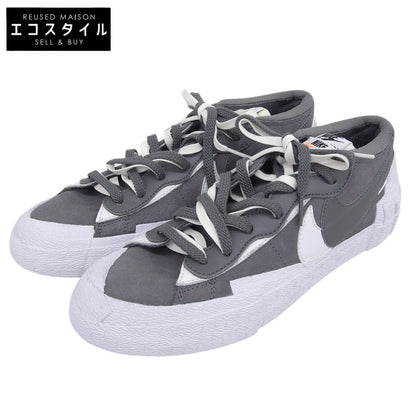 NIKE ナイキ 美品 BLAZER LOW スニーカー シューズ メンズ グレー×ホワイト 27.5cm DD1877-002 シューズ
