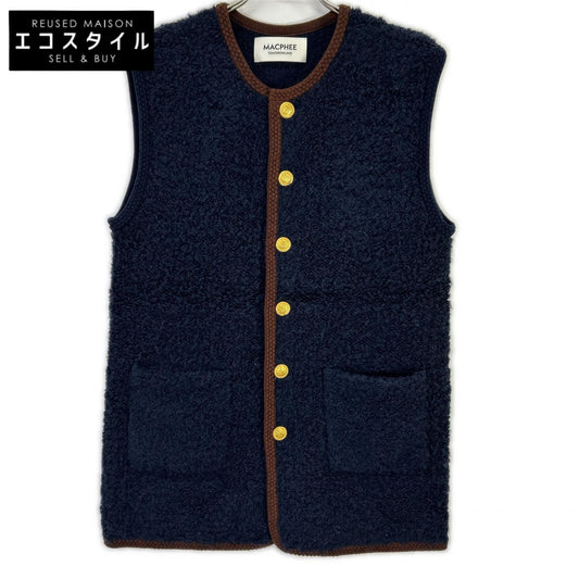 MACPHEE マカフィー 25AW ネイビー ムートン ロングジレ ベスト