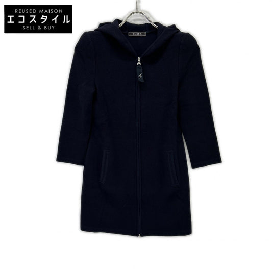 FOXEY フォクシー ネイビー ニットピケクルーザーパーカー トップス
