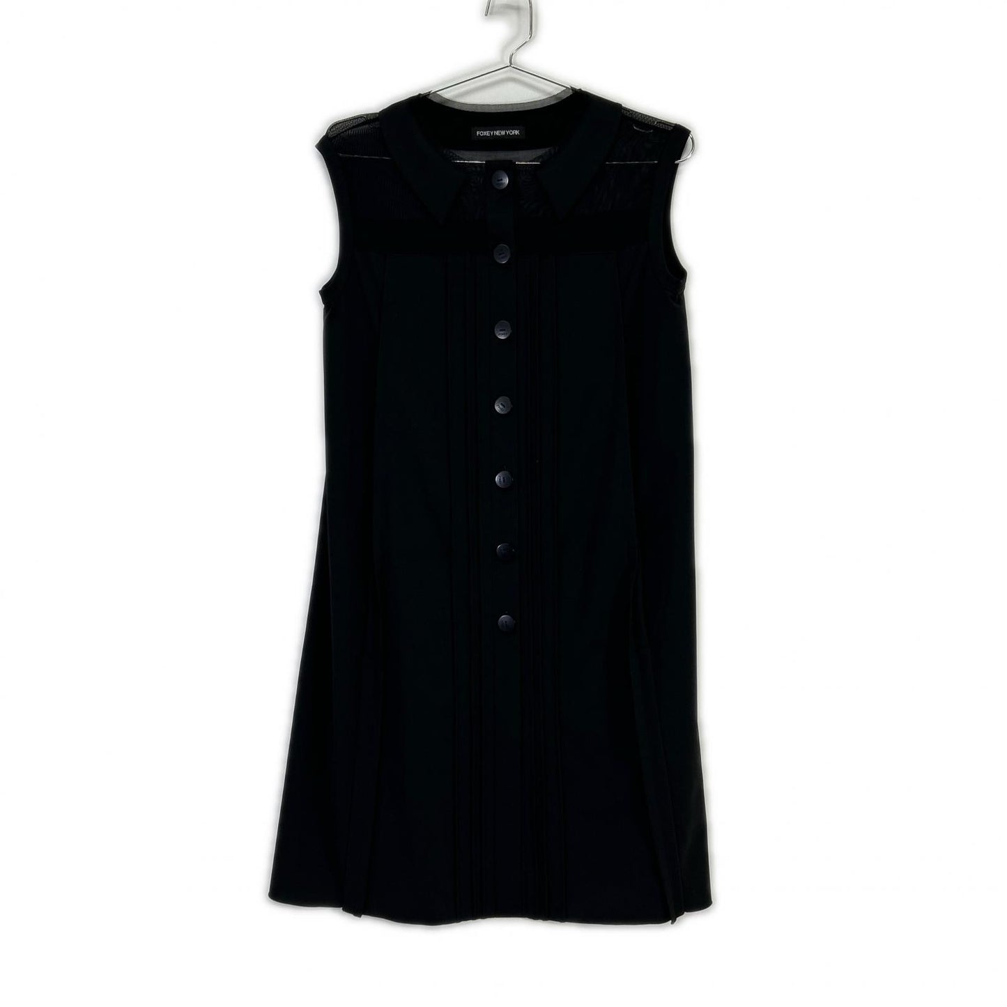 FOXEY NEW YORK フォクシーニューヨーク 24513 ブラック シースルー 襟付き ワンピース ワンピース