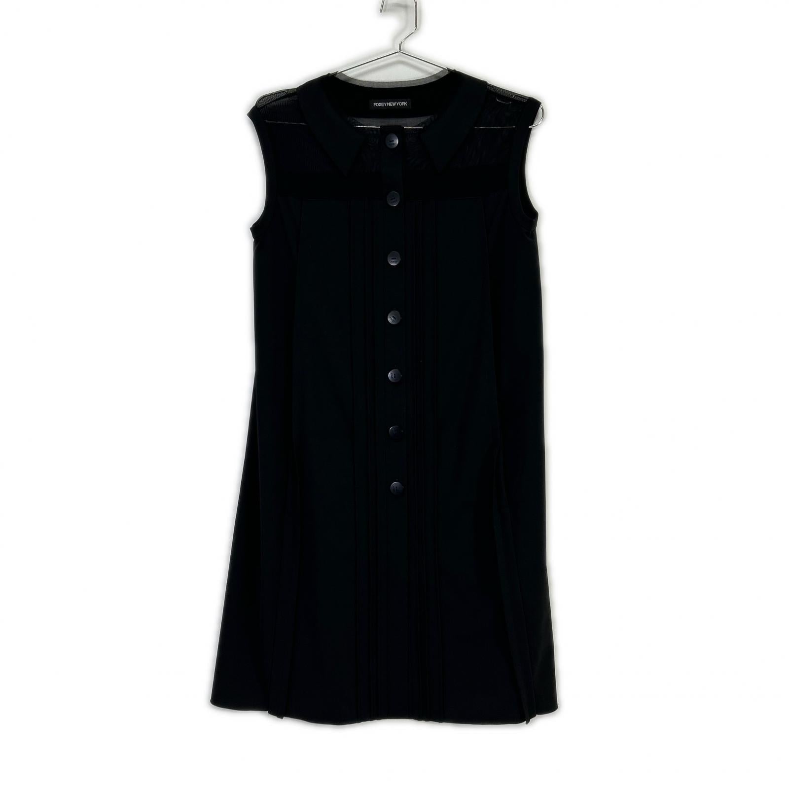 FOXEY NEW YORK フォクシーニューヨーク 24513 ブラック シースルー 襟付き ワンピース ワンピース
