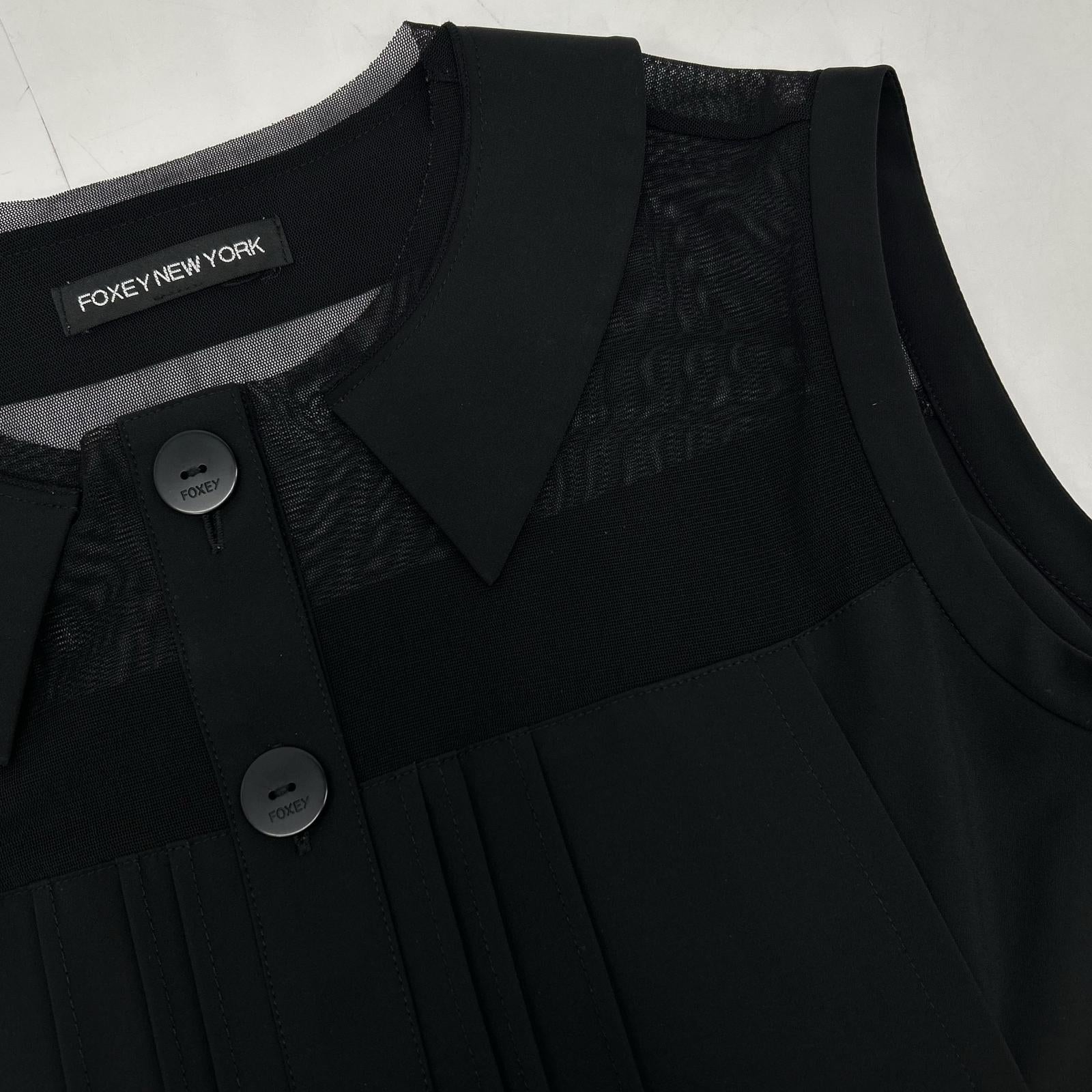 FOXEY NEW YORK フォクシーニューヨーク 24513 ブラック シースルー 襟付き ワンピース ワンピース