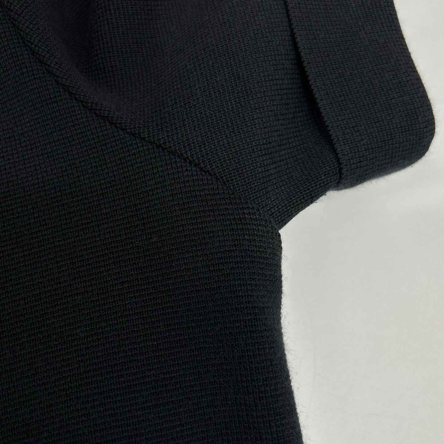 FOXEY BOUTIQUE Foxey Boutique 23537 Black Round Collar Button-Down Short-Sleeved Knit Dress Dress