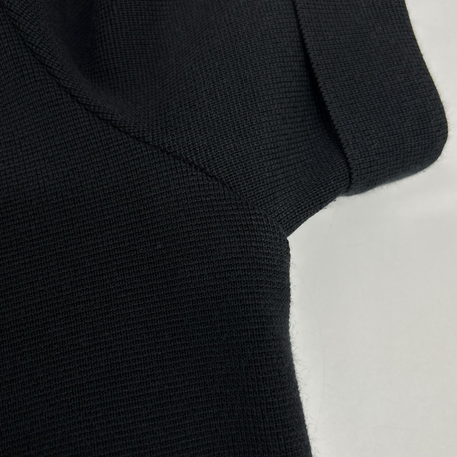 FOXEY BOUTIQUE Foxey Boutique 23537 Black Round Collar Button-Down Short-Sleeved Knit Dress Dress