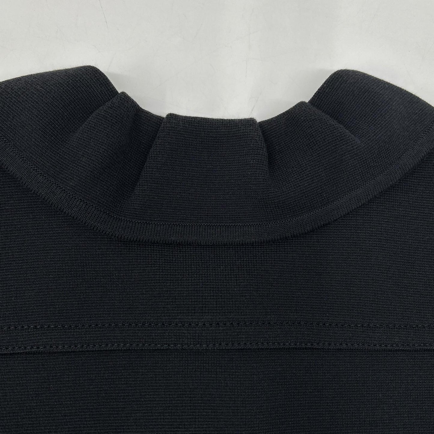 FOXEY BOUTIQUE Foxey Boutique 23537 Black Round Collar Button-Down Short-Sleeved Knit Dress Dress