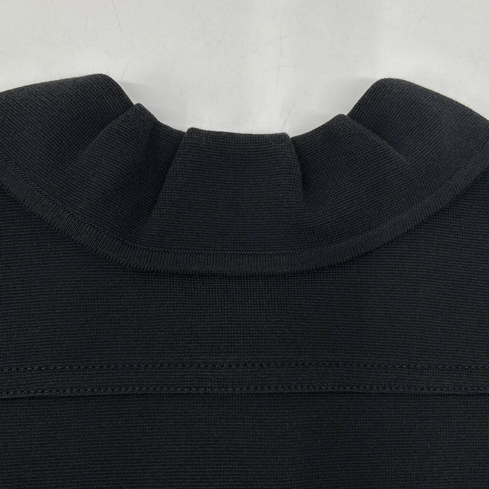 FOXEY BOUTIQUE Foxey Boutique 23537 Black Round Collar Button-Down Short-Sleeved Knit Dress Dress