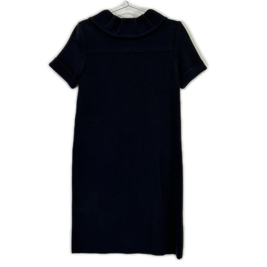 FOXEY BOUTIQUE Foxey Boutique 23537 Black Round Collar Button-Down Short-Sleeved Knit Dress Dress