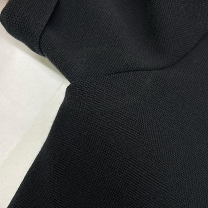 FOXEY BOUTIQUE Foxey Boutique 23537 Black Round Collar Button-Down Short-Sleeved Knit Dress Dress