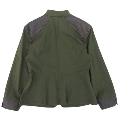 TAE ASHIDA タエアシダ 美品 グリーン クロコ型押し切り替え ロングスリーブ ジャケット レディース TALL 11 ジャケット