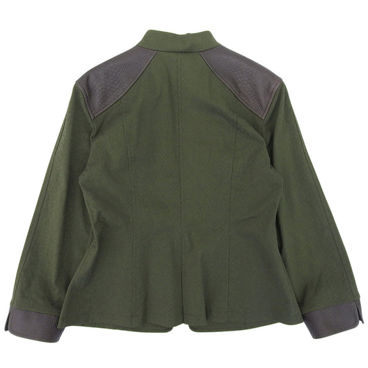 TAE ASHIDA タエアシダ 美品 グリーン クロコ型押し切り替え ロングスリーブ ジャケット レディース TALL 11 ジャケット