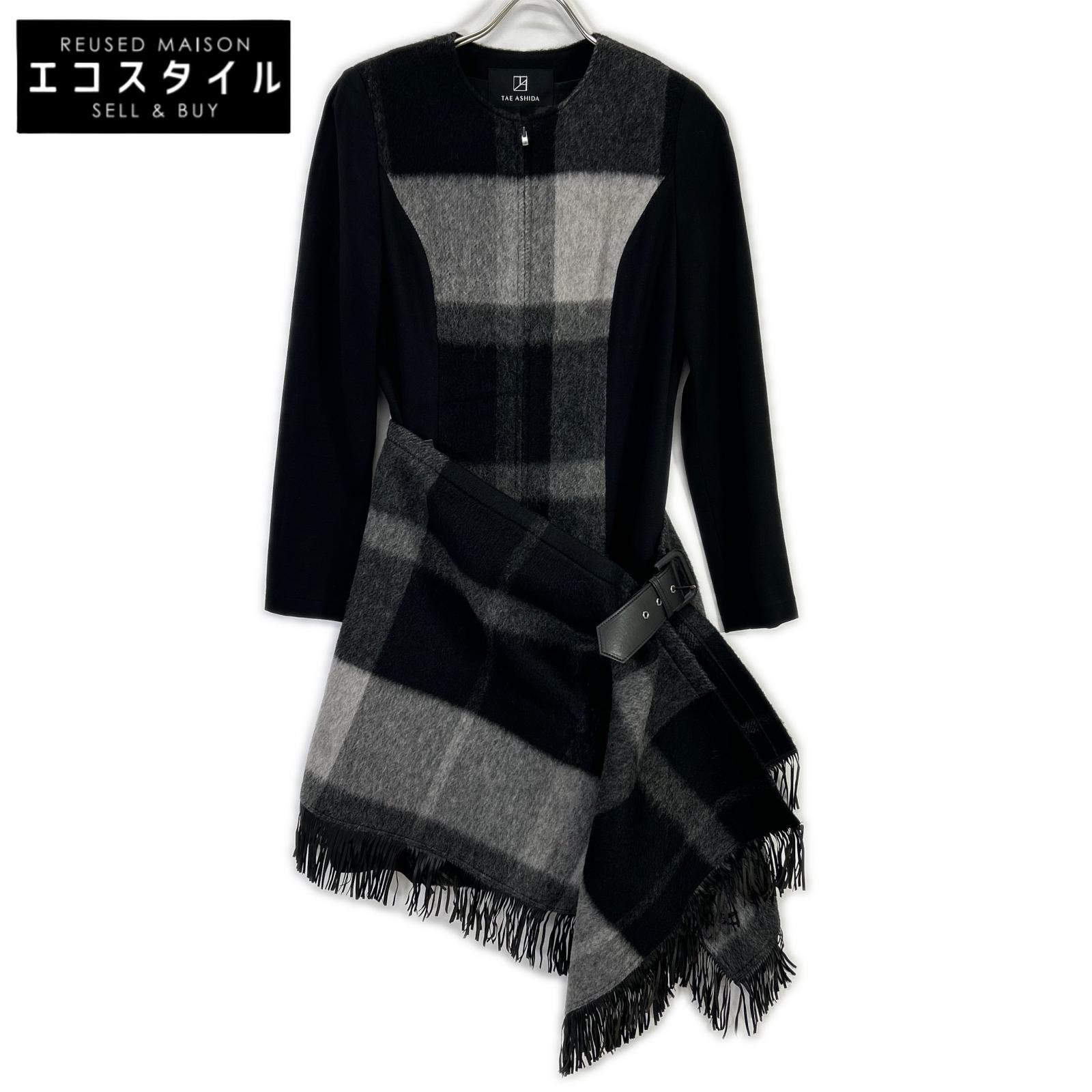 TO6712 Black x Grey Midi Long Sleeve Dress One-Piece Dress 13 Ladies