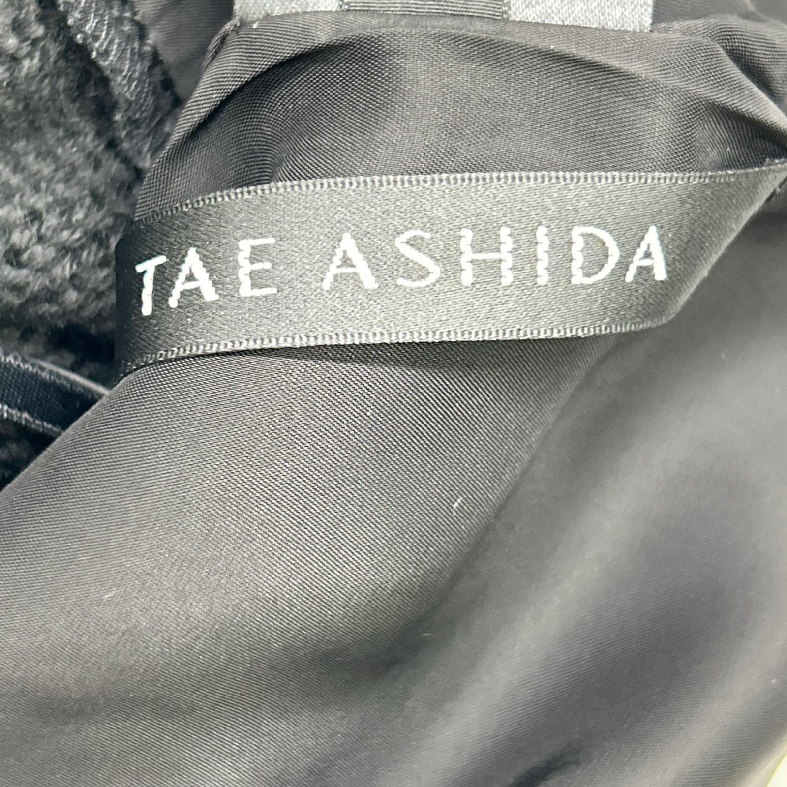 TAE ASHIDA タエアシダ ブラック×チャコール ロングスリーブ ケーブルニット タイトワンピース ワンピース