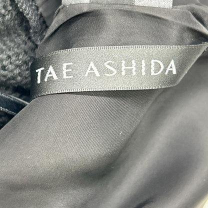 TAE ASHIDA タエアシダ ブラック×チャコール ロングスリーブ ケーブルニット タイトワンピース ワンピース